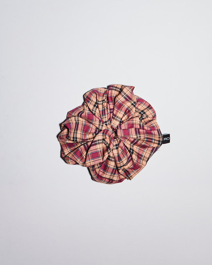 Rokit Originals Sustainable Scrunchie - Burgundy Check