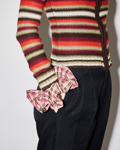 Rokit Originals Sustainable Scrunchie - Burgundy Check