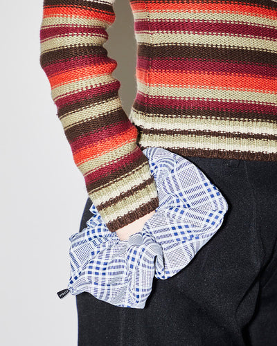 Rokit Originals Sustainable Scrunchie - Navy and White Check