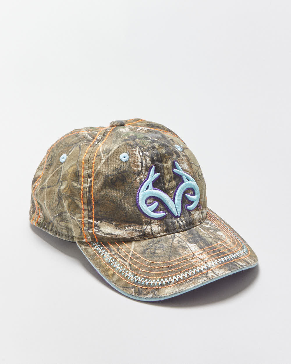 Vintage Y2K 00s Realtree Camo Contrast Stitch Canvas Snapback Baseball Cap - OS