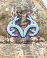 Vintage Y2K 00s Realtree Camo Contrast Stitch Canvas Snapback Baseball Cap - OS