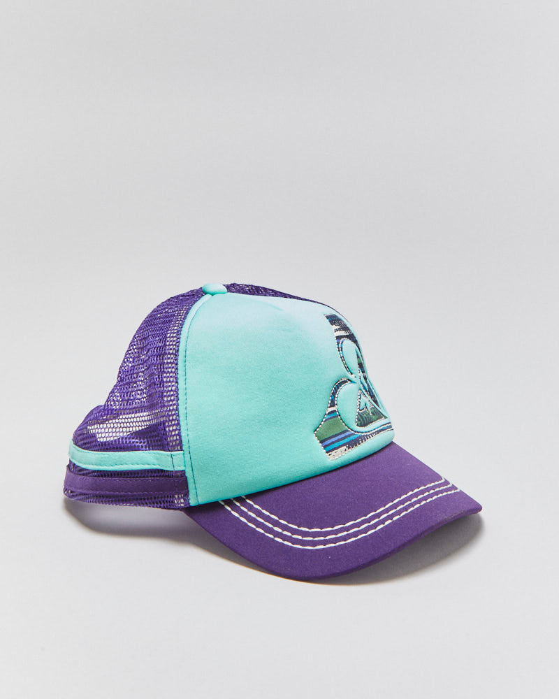 DSWT Vintage Roxy Women's Contrast Stitch Curve Brim Foam Trucker Hat - OS