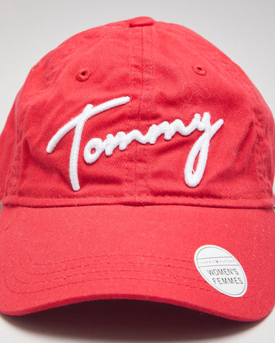 Tommy Hilfiger Denim Womens Red Baseball Hat - Adjustable