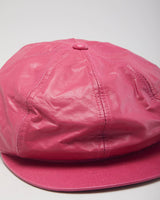 Baker Boy Pink Faux Leather Hat