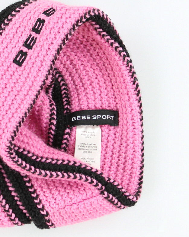 Vintage Y2K BEBE Sport Striped Beanie - OS