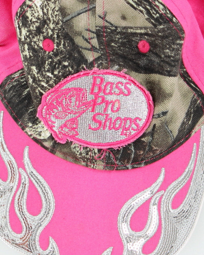 Vintage Y2K Bass Pro Shop Glitter Flames Cap - OS