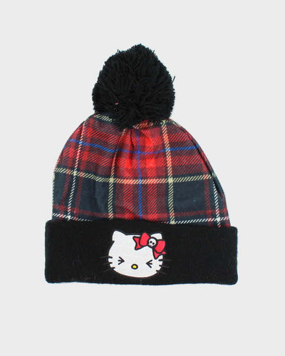 Vintage 2000's Hello Kitty Goth Bobble Beanie - OS