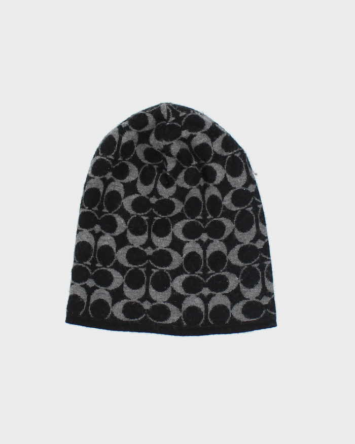 Vintage Y2K Coach Monogram Print Toque Beanie - OS