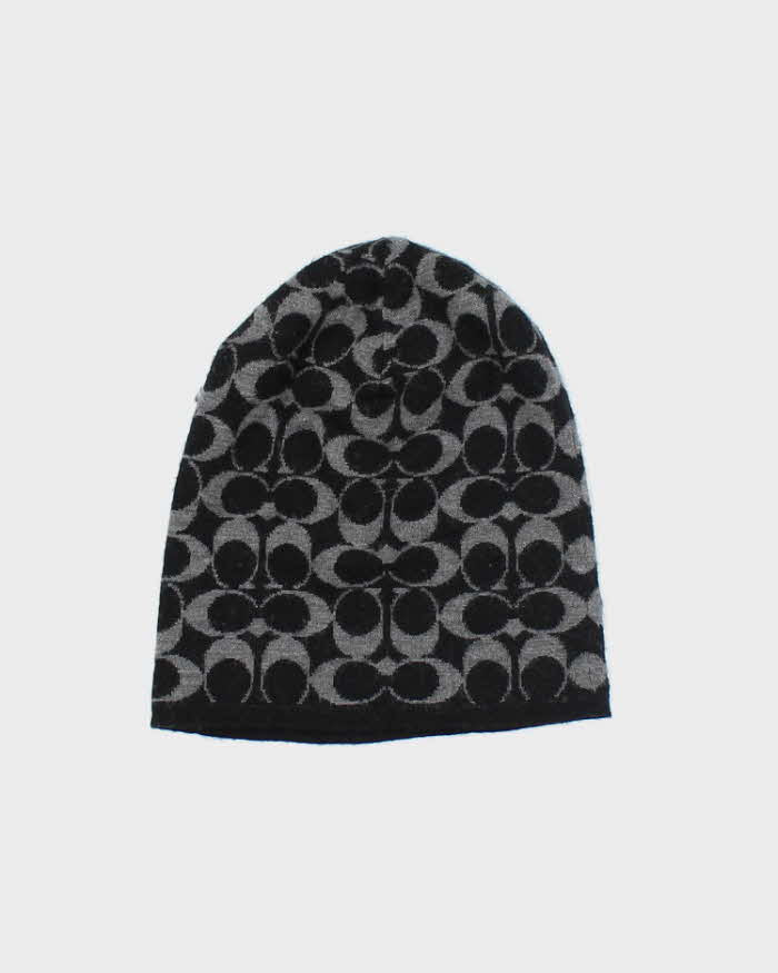 Vintage Y2K Coach Monogram Print Toque Beanie - OS