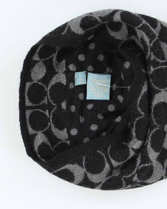 Vintage Y2K Coach Monogram Print Toque Beanie - OS