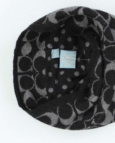 Vintage Y2K Coach Monogram Print Toque Beanie - OS