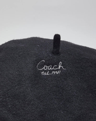 Vintage 2000's Coach Embroidered Beret - M/L