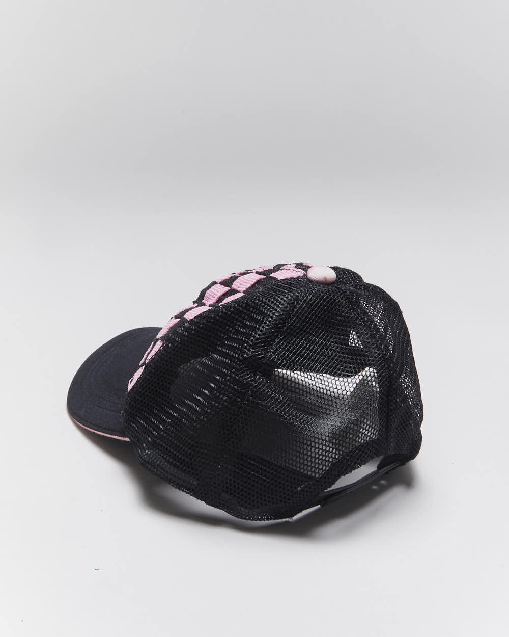 Vintage Y2K Diesel Checked Embroidered Logo Trucker Cap - OS