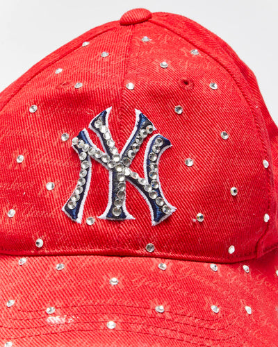Vintage Y2K New York Yankee Sequinned Baseball Cap - OS