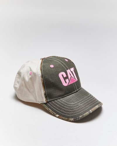 Vintage 2000's CAT Embroidered Camouflage Brim Baseball Cap - OS