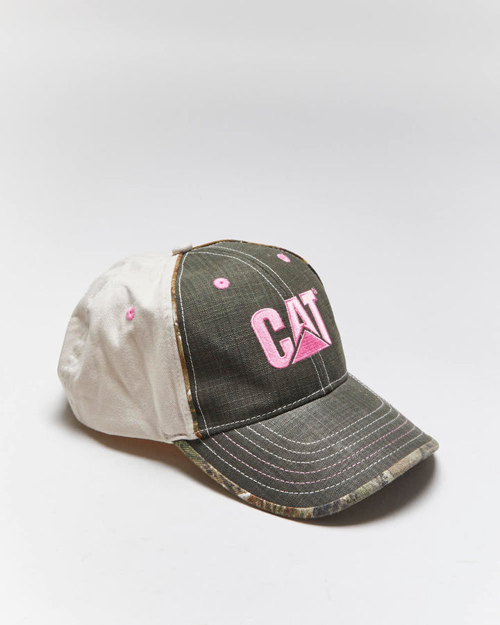 Vintage 2000's CAT Embroidered Camouflage Brim Baseball Cap - OS