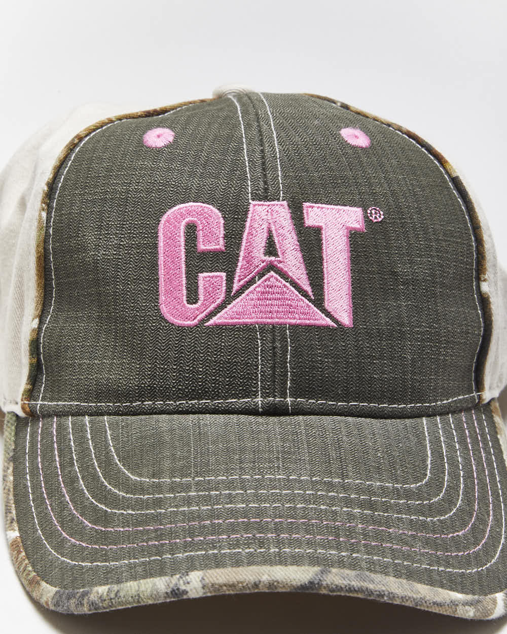 Vintage 2000's CAT Embroidered Camouflage Brim Baseball Cap - OS