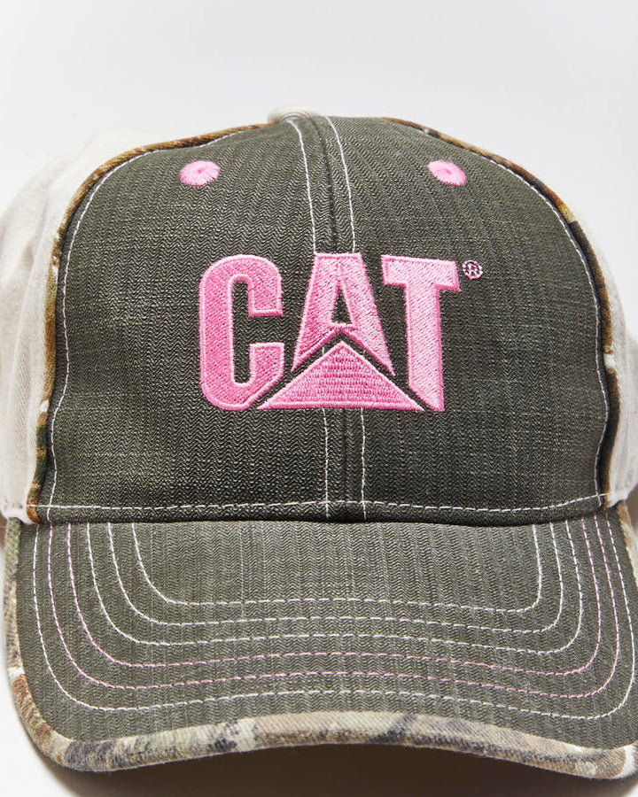 Vintage 2000's CAT Embroidered Camouflage Brim Baseball Cap - OS