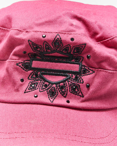 Vintage 2000's Harley Davidson Embroidered Military Style Cap - OS