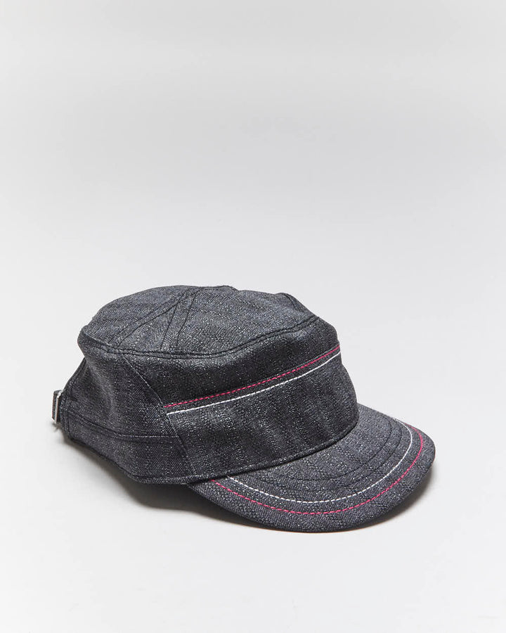 Vintage Y2K Adidas Embroidered Flat Top Military Style Cap - OS