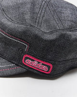 Vintage Y2K Adidas Embroidered Flat Top Military Style Cap - OS