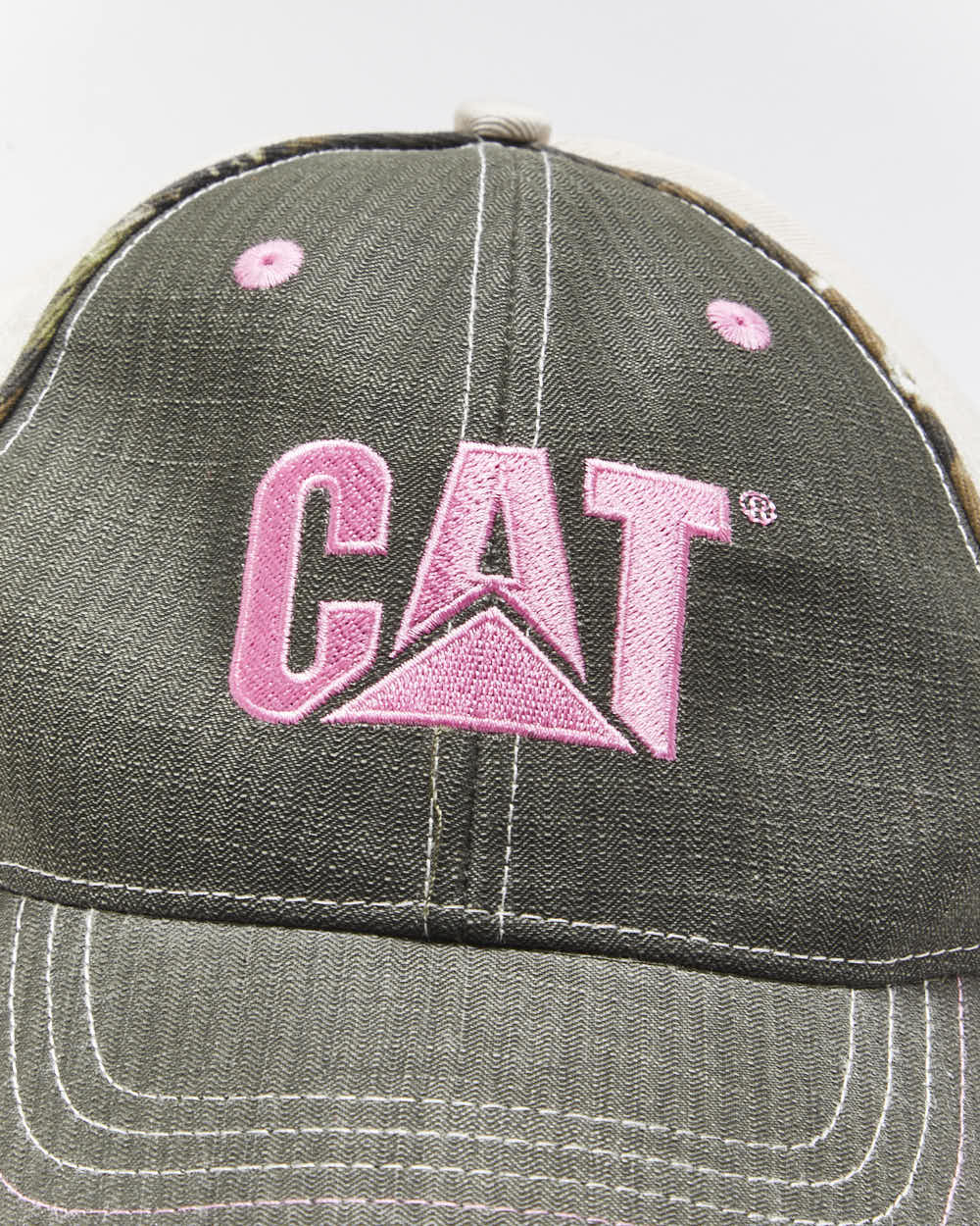 Vintage Y2K CAT Embroidered Logo Camouflage Brim Baseball Cap - OS