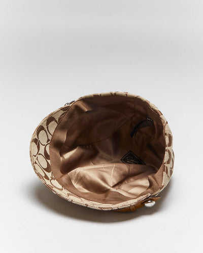 Vintage Coach Monogram Jacquard Newsboy Cap - M/L