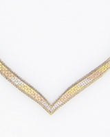 Vintage 925 Sterling Silver Chevron Style Choker Necklace - O/S