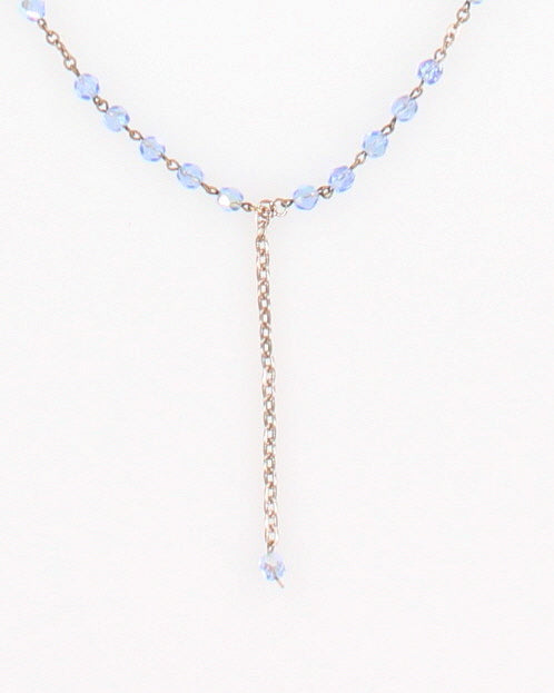 Vintage 90s Blue Beaded Double Layer Necklace - O/S