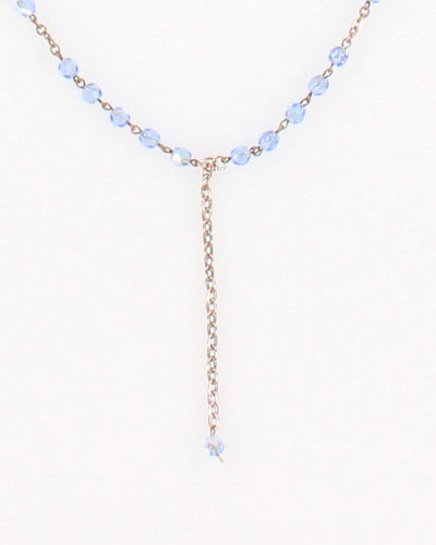 Vintage 90s Blue Beaded Double Layer Necklace - O/S