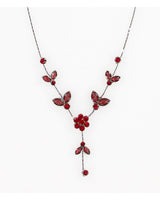 Y2K 00s Red Diamante Droplet Necklace - O/S