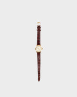 Vintage 00s Timex Thin Strap Brown Leather Watch - O/S