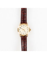 Vintage 00s Timex Thin Strap Brown Leather Watch - O/S
