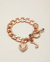 Y2K 00s Juicy Couture Rose Gold Charm Bracelet - O/S