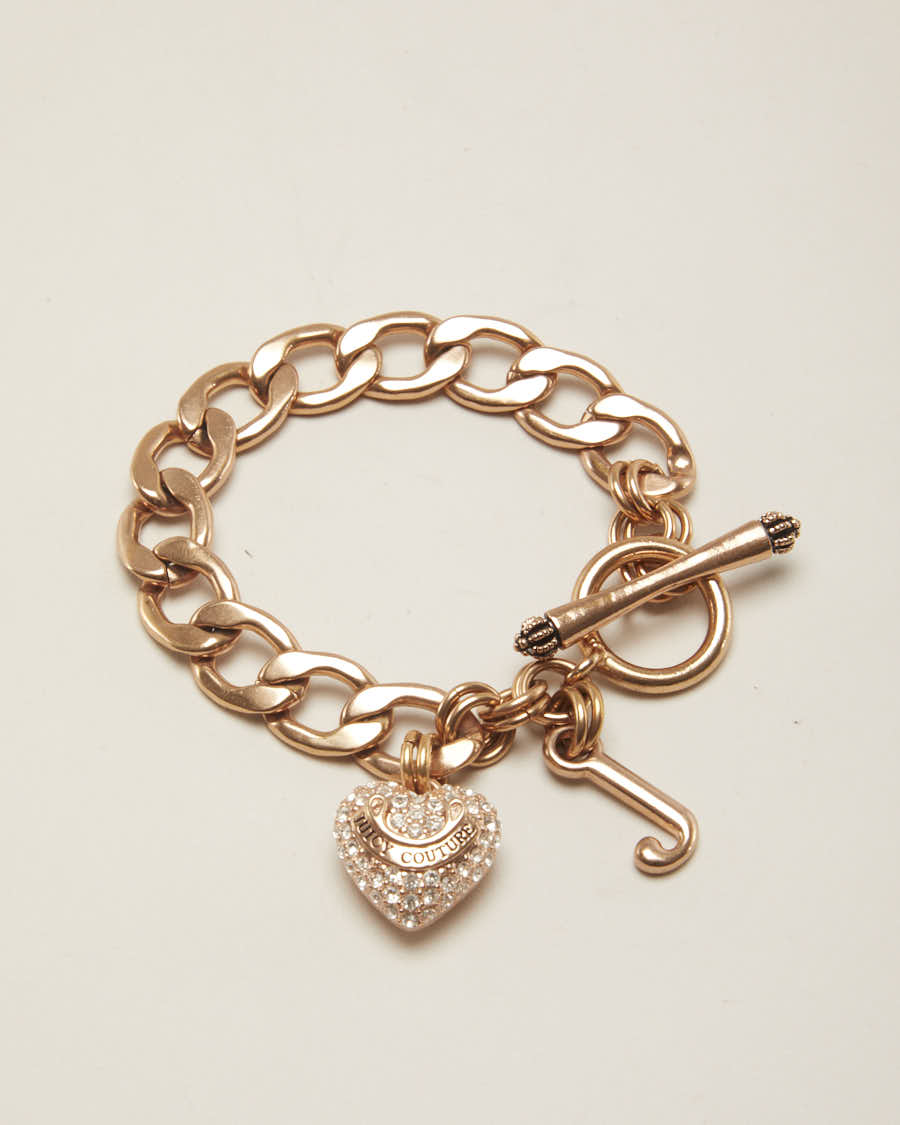 Y2K 00s Juicy Couture Rose Gold Charm Bracelet - O/S