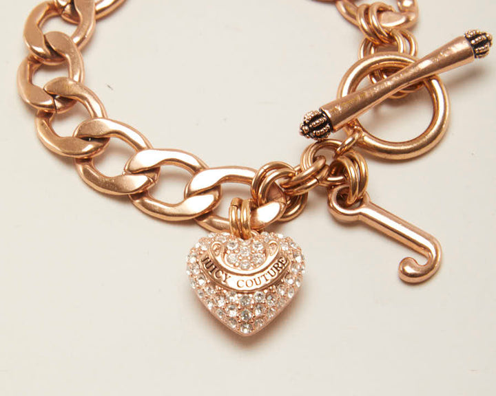 Y2K 00s Juicy Couture Rose Gold Charm Bracelet - O/S