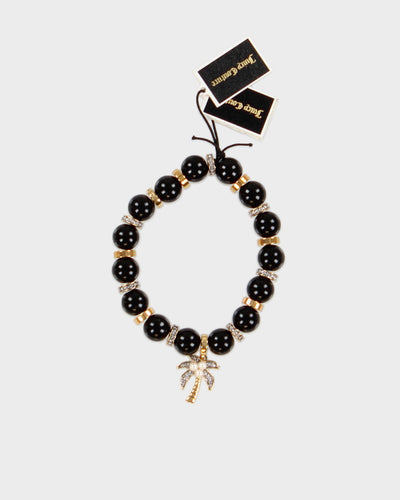 Juicy Couture Black Beaded Palm Tree Bracelet - O/S