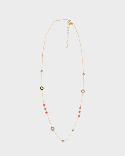Kate Spade Gold And Pink Spade Necklace - O/S