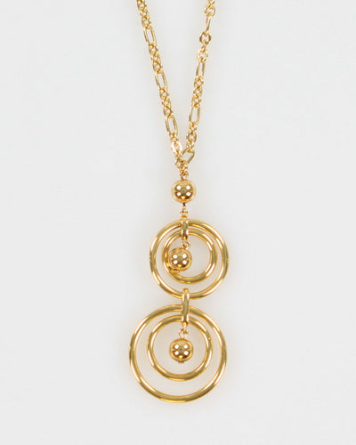 J Crew Gold Plated Circular Pendant Necklace - O/S