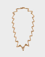 Y2K 00s Gold Plated Squiggley Choker Necklace - O/S