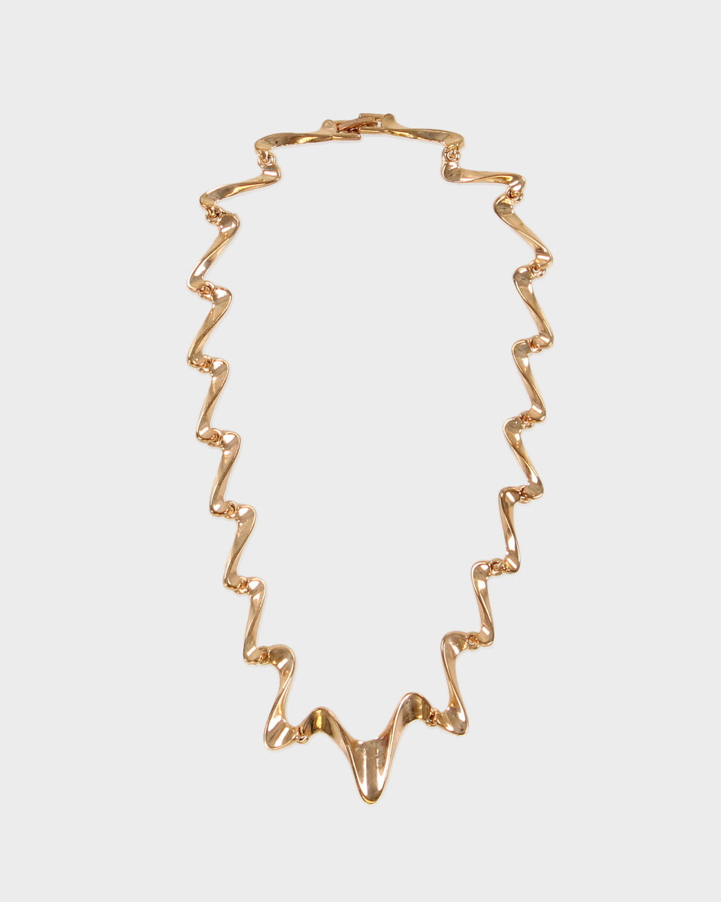 Y2K 00s Gold Plated Squiggley Choker Necklace - O/S