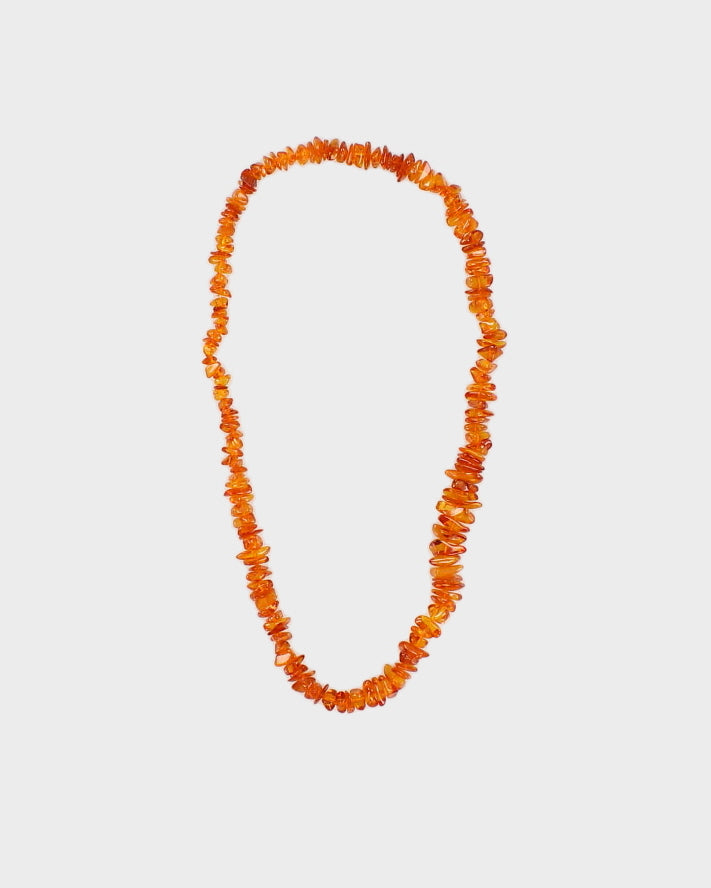 Y2K 00s Amber Beaded Necklace - O/S