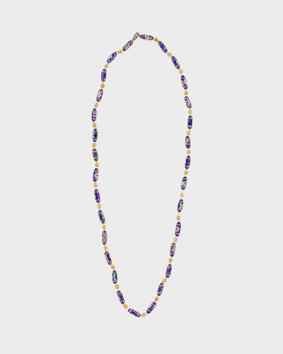 Vintage Blue Cloisonne Necklace - O/S