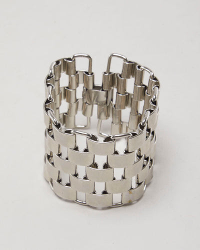 90's Steel Link Cuff Bracelet