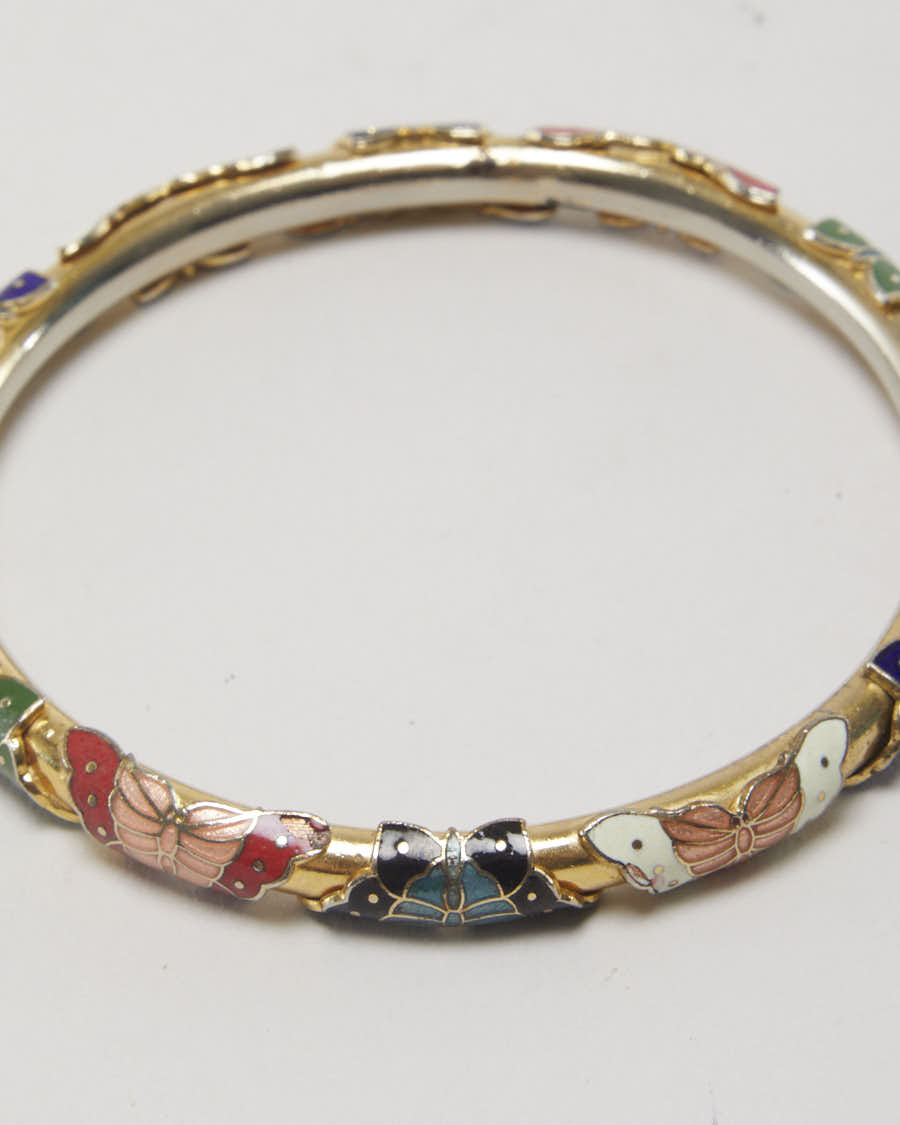 Vintage Enamelled Butterfly Cuff