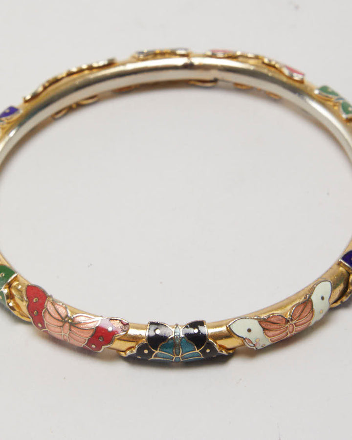 Vintage Enamelled Butterfly Cuff