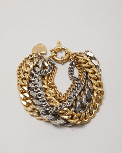 Giles and Brother 2 Tone Chunky Multi Chain Bracelet