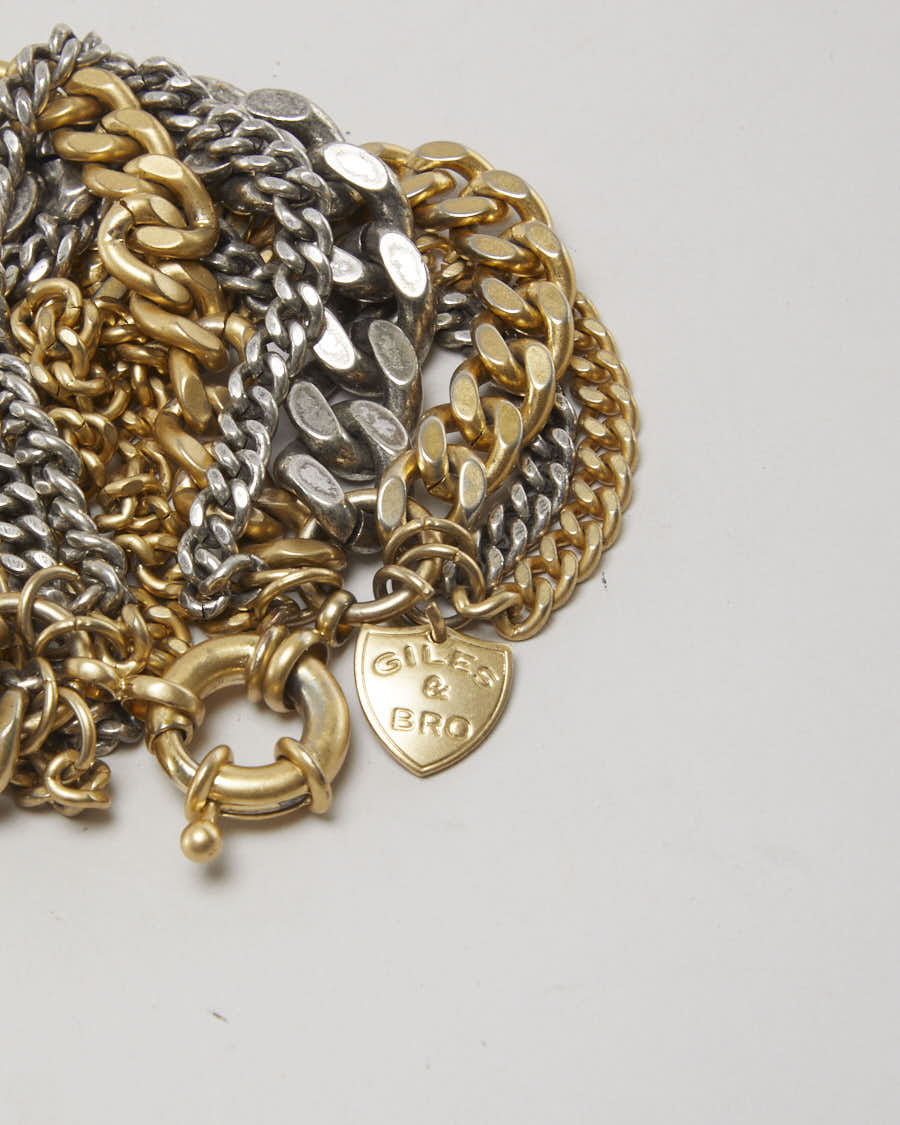Giles and Brother 2 Tone Chunky Multi Chain Bracelet