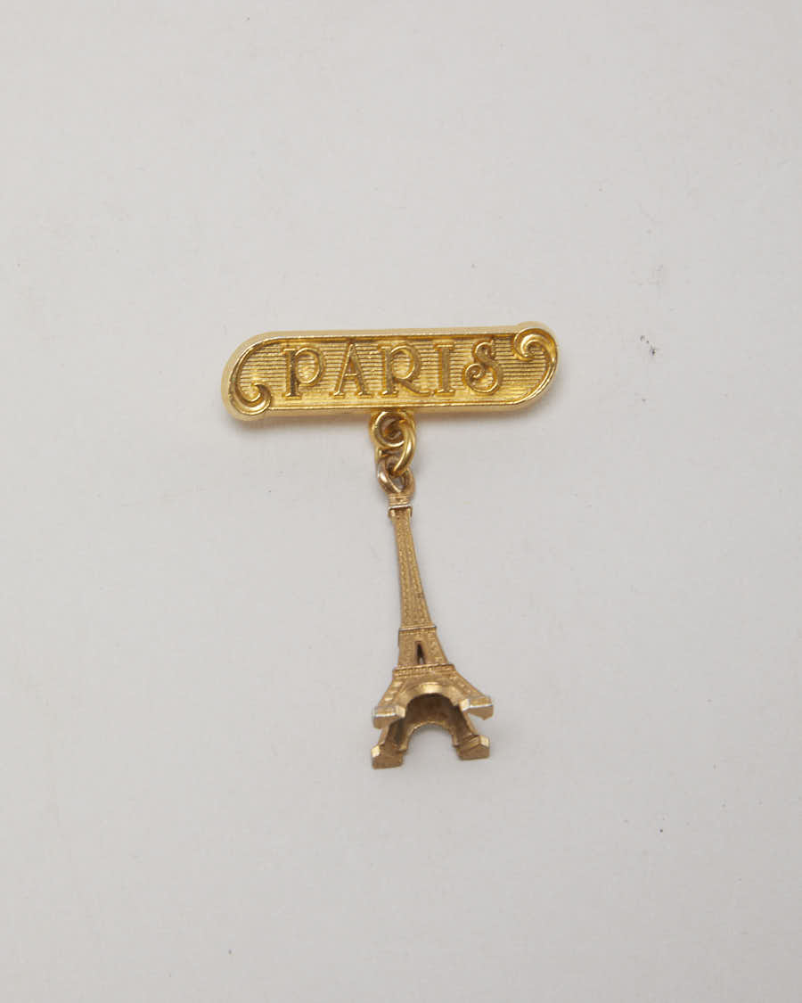50's Souvenir Pin with Dangling Eiffel Tower