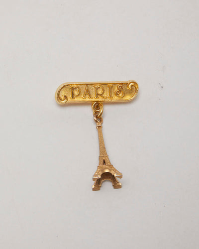 50's Souvenir Pin with Dangling Eiffel Tower